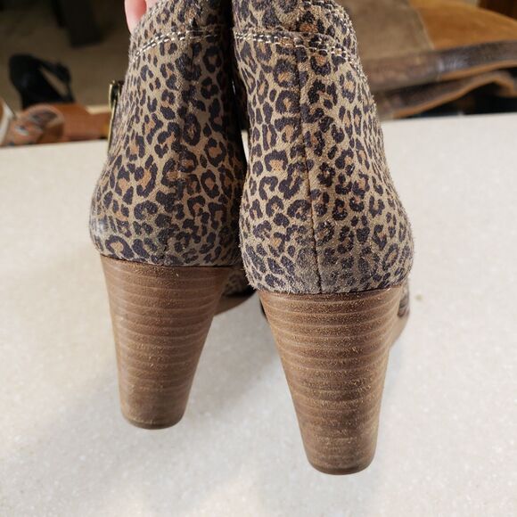 Lucky Brand Yewani Leopard Print Suede Wedge Booties Women’s 9M - Picture 4 of 7